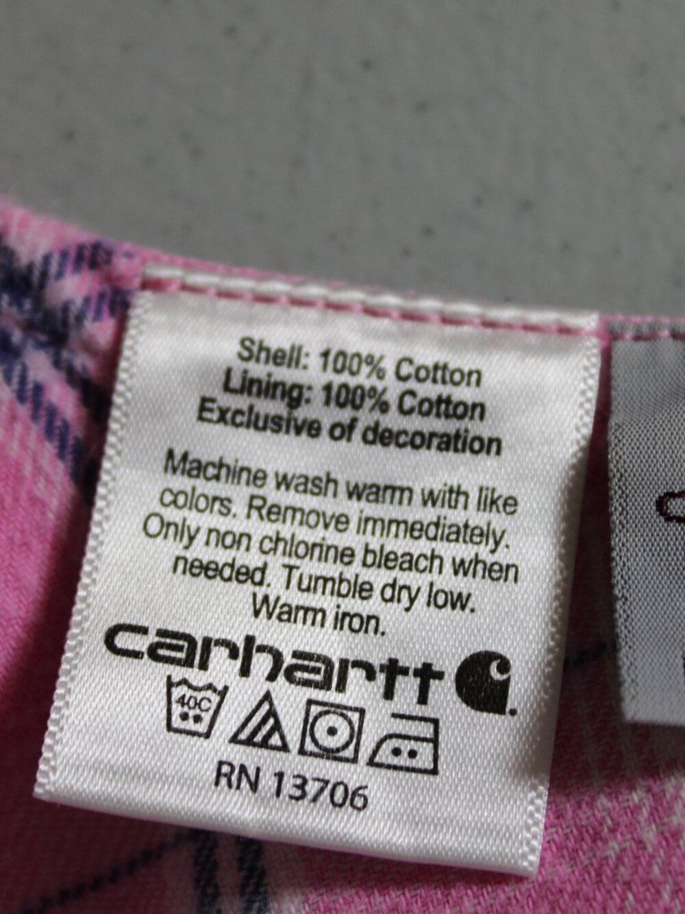 Carhartt Infant/Toddler Girl's Pink Canvas Bib Overalls Size 18M - Picture 10 of 15